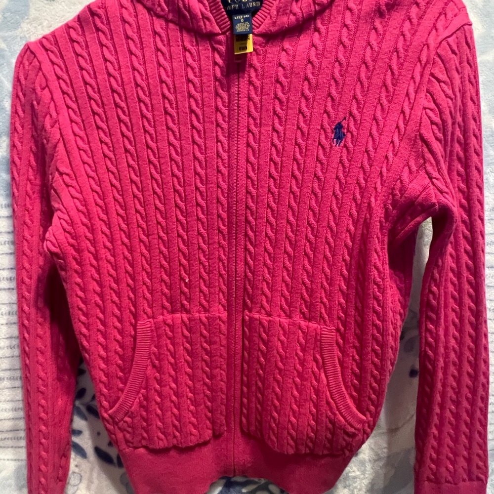 Polo by Ralph Lauren Pink Cable Knit Jacket